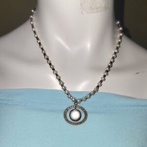 Silpada Go Coastal Genuine Freshwater Pearl, Brass, & Sterling Silver Necklace